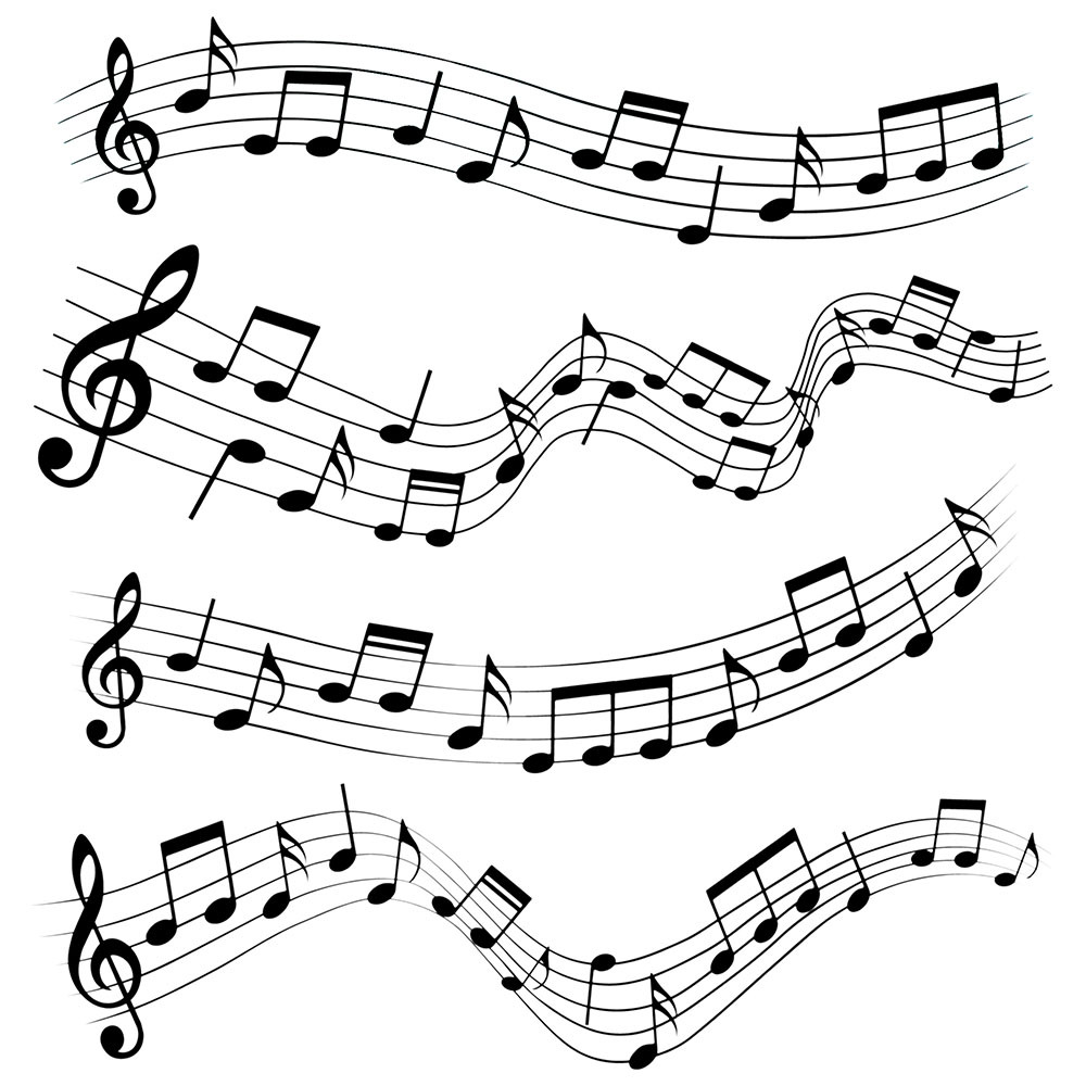 Set Of Musical Design Elements, Music Notes, Isolated, Vector Illustration.