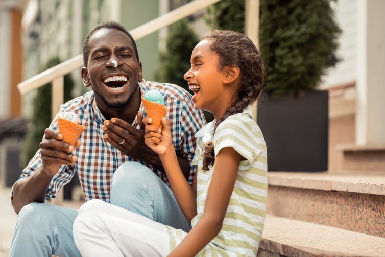 Stop using food to reward and punish your kids Dadanddaughtereatingicecream
