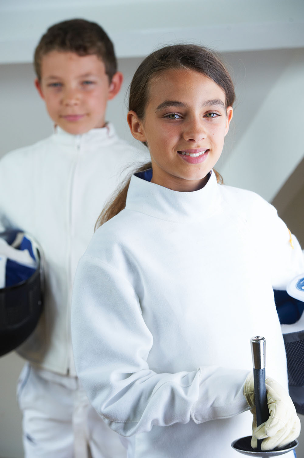 Children Wearing Fencing Uniforms.