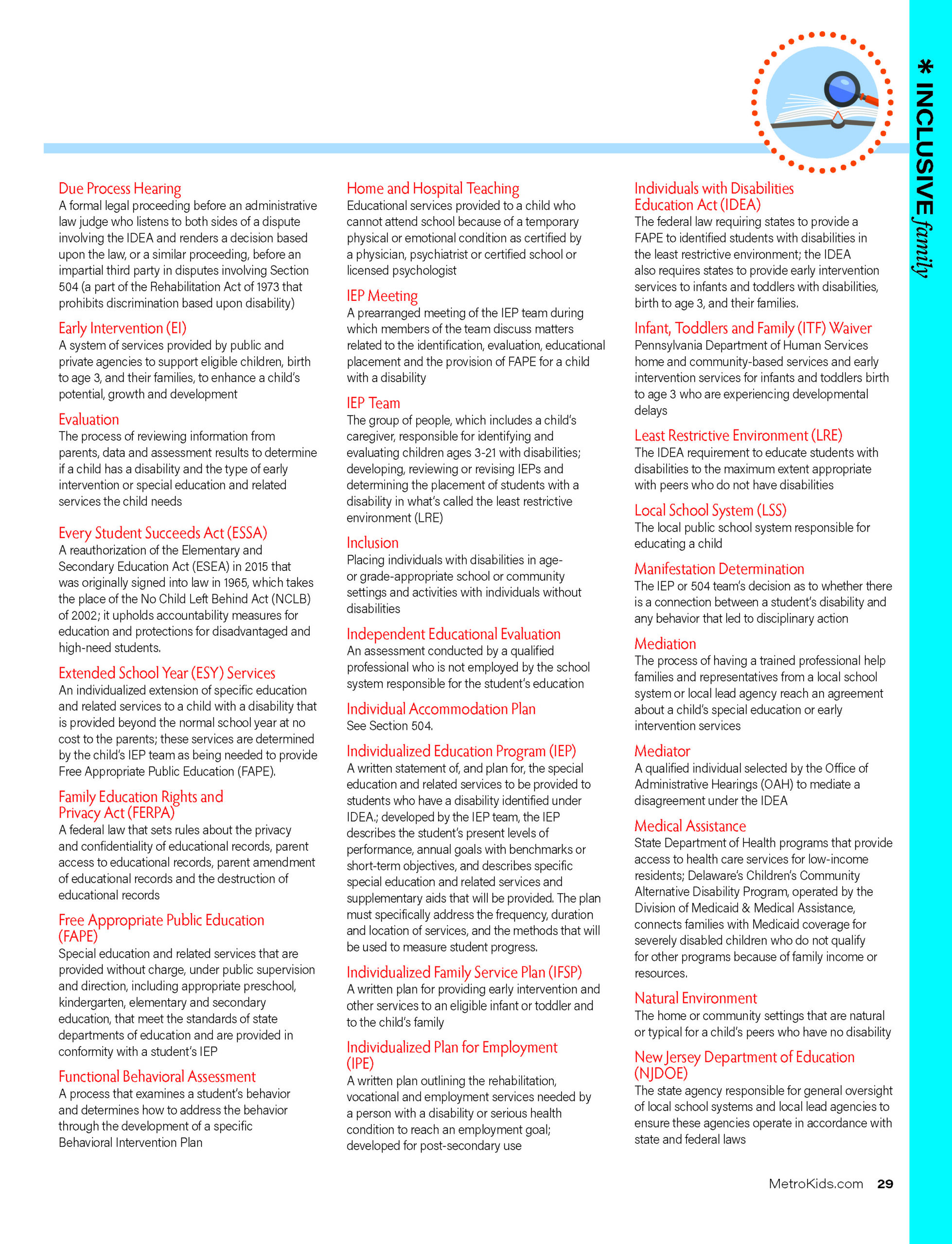 Special Inclusive Resources - Metrokids
