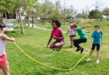 Children jumping rope