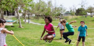 Children jumping rope