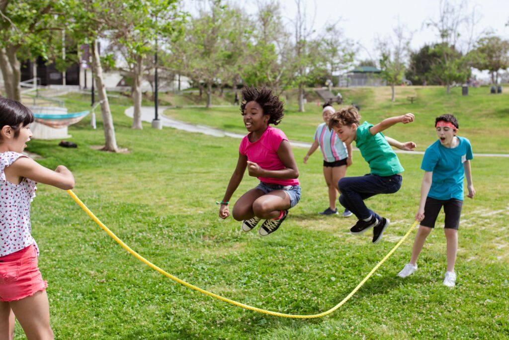 Children jumping rope