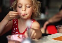 Girl eating ice cream