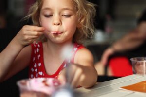 Girl eating ice cream