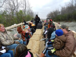 People on a hayride
