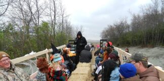 People on a hayride