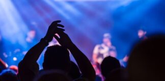 Band playing onstage